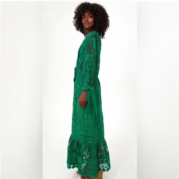 red morada boa guipure maxi dress FARM Rio Green Morada Boa Guipure Dress, OP $295, Small, SOLD OUT